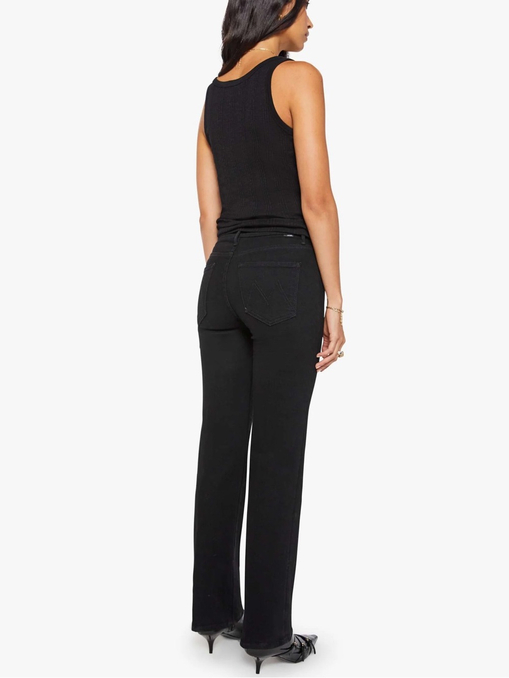 NWT MOTHER The Kick It Jeans Nighty Night Black Straight Leg 29 - Picture 2 of 7